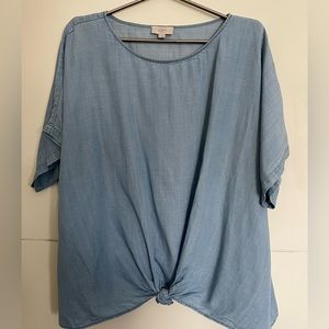 Soft blue knot top